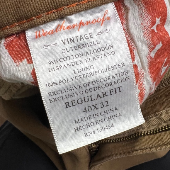 |•WEATHERPROOF•| Vintage Regular Fleece Lined Pants Size 40 L 30 - Picture 10 of 11